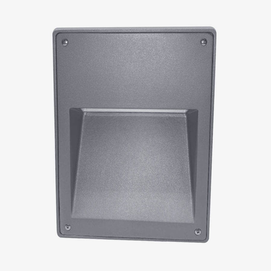 A gray square shaped light with no background.