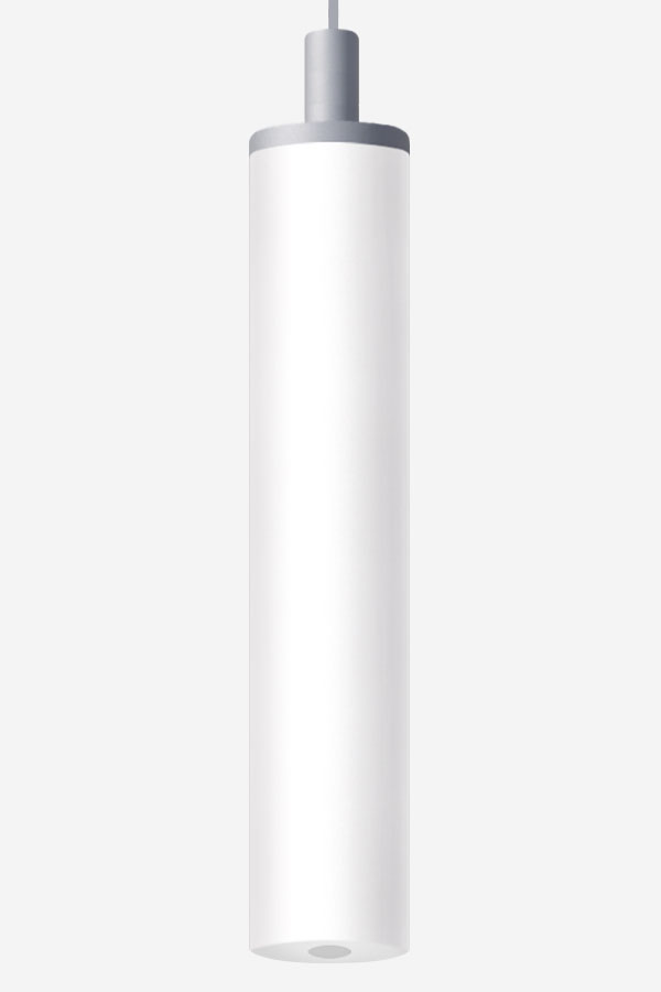 A white pole with a black top