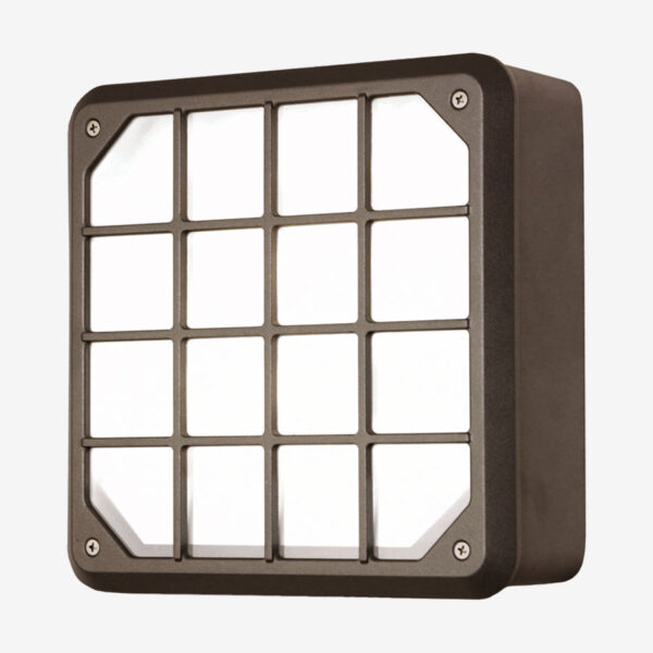 A square light with 1 5 squares on it.