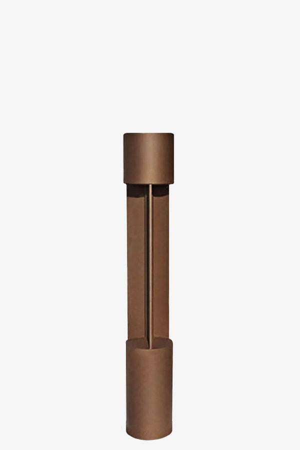 A brown pole with a white background