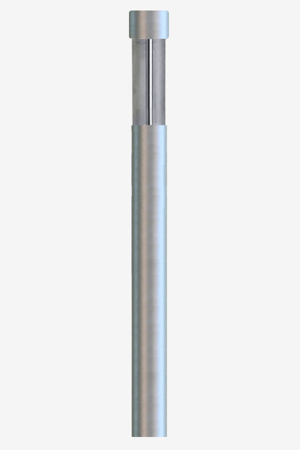 A metal pole with a white background