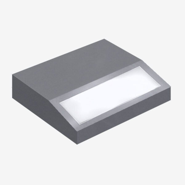 A gray box with a light on top of it.